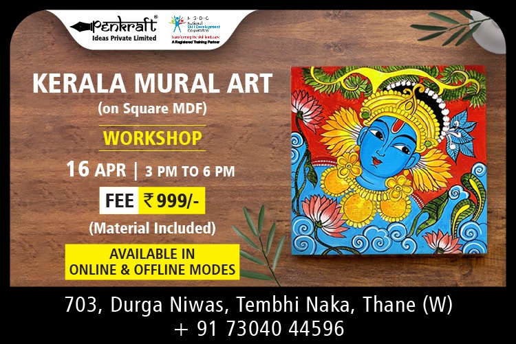 Kerala Mural Art on Square MDF Online/Offline Workshop